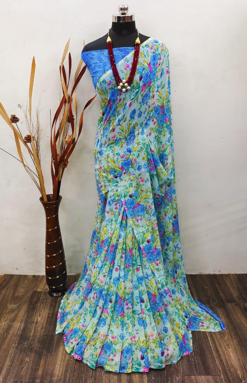 Soni 131 Weightless Georgette Printed Regular Wear Designer Saree Collection